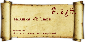 Haluska Álmos névjegykártya