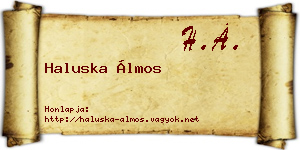 Haluska Álmos névjegykártya